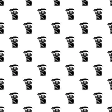 Grim reaper icon, simple black style Illustrazione stock