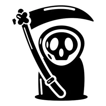 Grim reaper icon, simple black style Stock Illustration