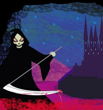 Grim reaper illustration Stock Illustration