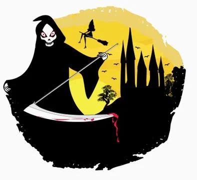 Grim reaper illustration Stock Illustration