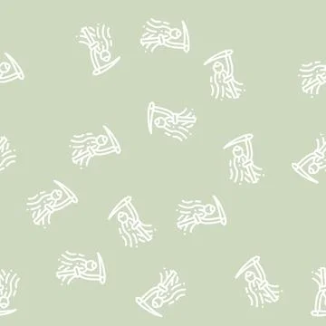 Grim reaper line vector seamless pattern Stock Illustration