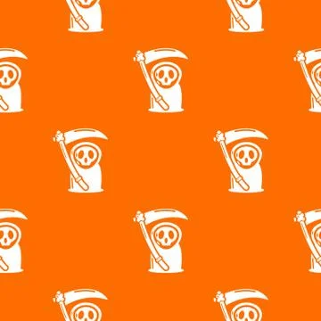 Grim reaper pattern orange Stock Illustration