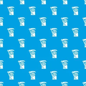 Grim reaper pattern vector seamless blue Illustrazione stock