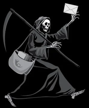 Grim Reaper postman Stock Illustration