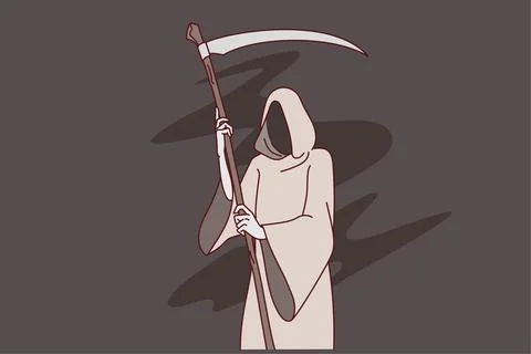 Grim reaper with scythe Stock Illustration