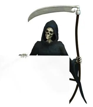 Grim Reaper with Sign Edge Stock Illustration