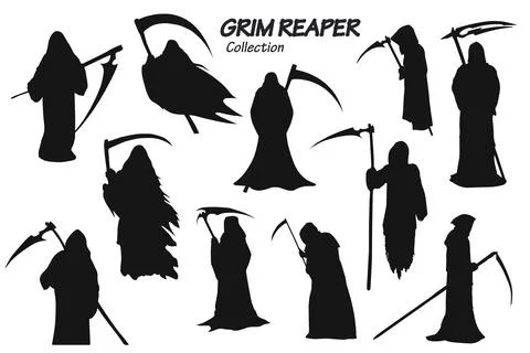 Grim reaper silhouettes 스톡 일러스트