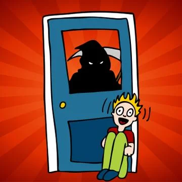 Grim reaper victim Stock Illustration