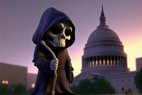 Grim Reaper Washington DC Stock Illustration