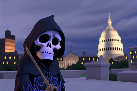Grim Reaper Washington DC Stock Illustration