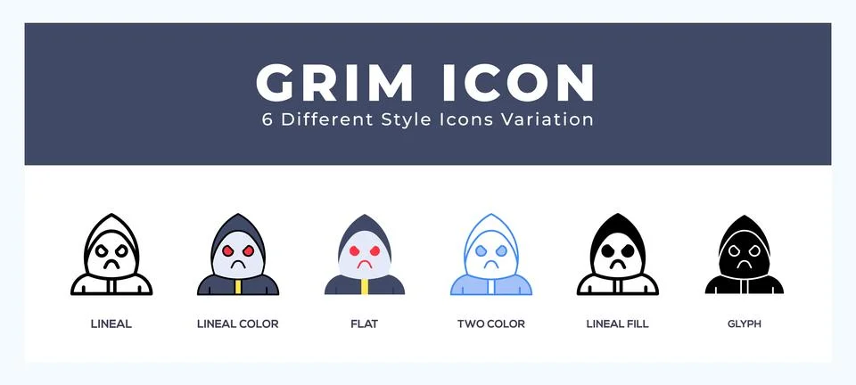 Grim set of vector icon. For web. and mobile app Illustrazione stock