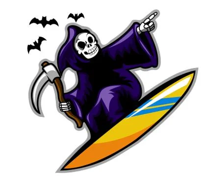 Grim Surfer Stock Illustration