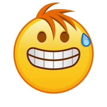 Grimace on the face Large size of yellow emoji smile with hair Stock Illustration