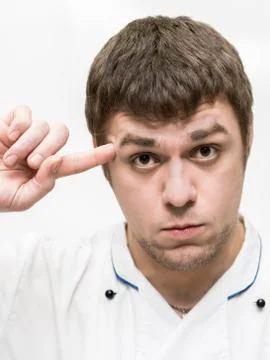 Grimace on his face Stock Photos