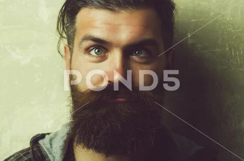 Grimace. Strabismus. man squinting eyes on silly face Stock Photos