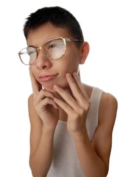 Grimacing boy Stock Photos