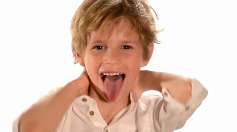 Grimacing child 스톡 동영상 27848689