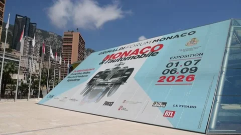 Grimaldi Forum hosts "Monaco and the Automobile" exhibition, Mónaco, MC - 06 Jul Stock-Footage 338355047