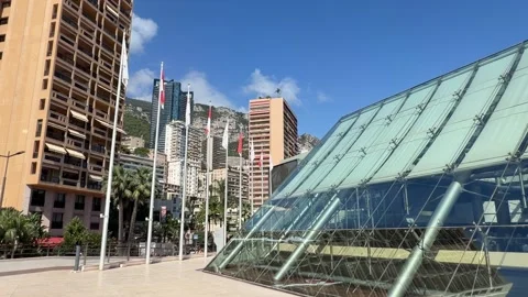 Grimaldi Forum Monaco - Static Daytime View Stock Footage 346428516