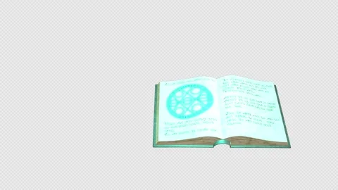 Grimoire Glows and Closes Itself, Isometric View with transparent background Stock Footage 347319087