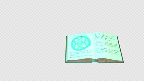 Grimoire's Sigil Glows,  Isometric View, Animation with transparent background Stock Footage 347313089