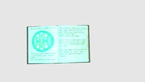 Grimoire's Sigil Glows, Top Down View, Animation With Transparent Background Stock Footage 347302122