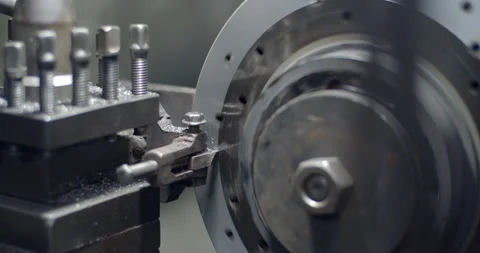 Grind the brake disc 50%.Adjust the surface of the brake disc to be completely. Stock Footage 294568596