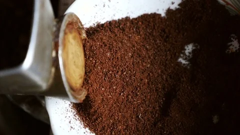 Grind coffee in an old coffee grinder Stock Footage 76717993