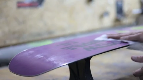 Grind edge on a snowboard in the service Stock Footage 105651621