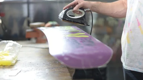 Grind edge on a snowboard in the service Stock Footage 105651784