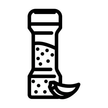 Grind garlic line icon vector illustration Stock Illustration