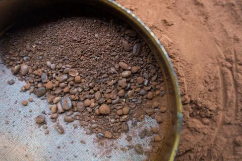 Grinded coffee grains. Stock Photos