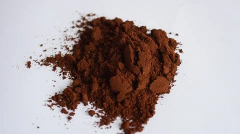 Grinded coffee powder rotating on white Video stock 47791340