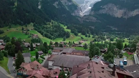Grindelwald - Aerial Drone Footage Stock Footage