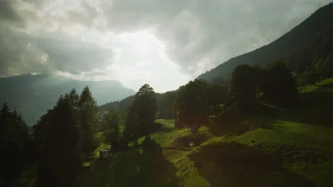 Grindelwald area in the evening Stock Footage 218992629