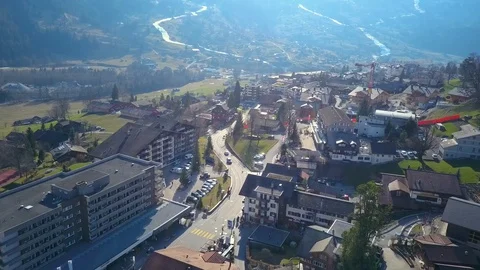 Grindelwald Drone Aerial Vídeos de archivo 91696993