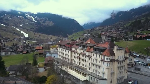 Grindelwald Drone Aerial Vídeos de archivo 91697035