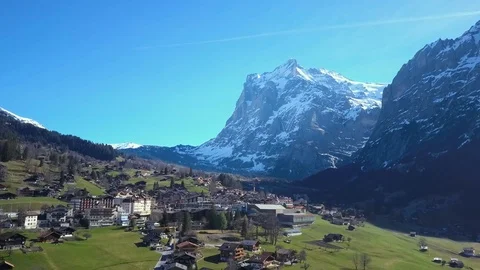 Grindelwald Drone Aerial Vídeos de archivo 91697736