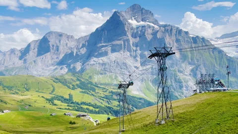 Grindelwald First Gondolas Stock Footage 249846489