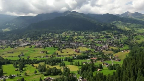 Grindelwald Panoramic Drone View Stock Footage 322031441