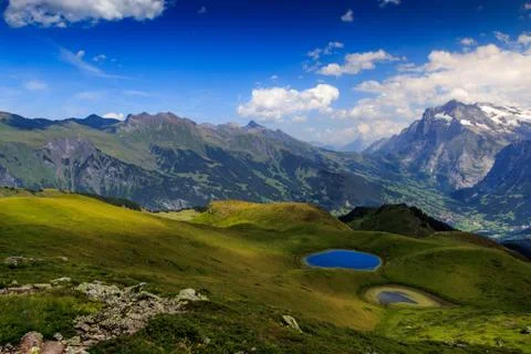 Grindelwald valley from Mannlichen Stock Photos