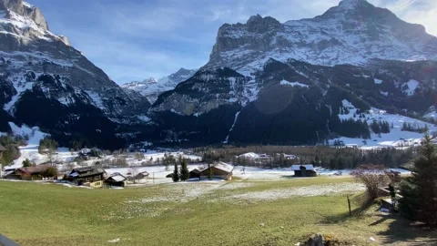 Grindelwald in Winter Stock Footage
