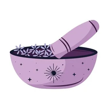 Grinder and dish esoteric isolated icon Stock Illustration