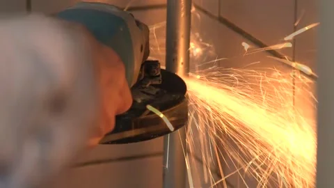 Grinder and sparks Stock Footage 137862925