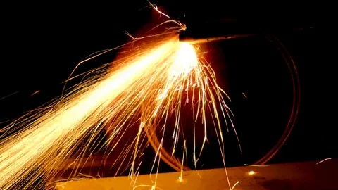 Grinder with bright sparks Video stock 103535803