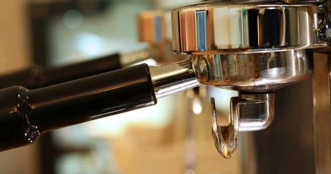 Grinder coffee machine in cafe restaurant Stock Footage 80925754