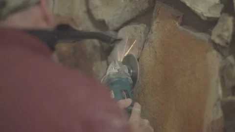A grinder is cutting into stone Stock-Footage 146197520