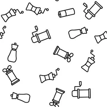 Grinder Pepper Salt Vector Seamless Pattern Illustrazione stock