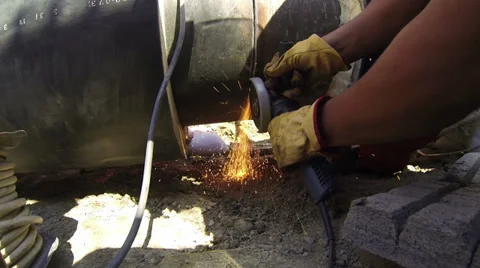 Grinder Sparks Stock Footage 30354727