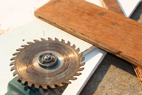 Grinder wood in workshop Stock Photos